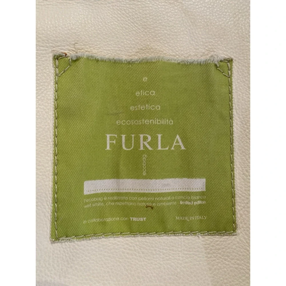 Furla Ivory Calf Leather Ecobag Tote Shopper‎ Shoulder Bag Limited Edition